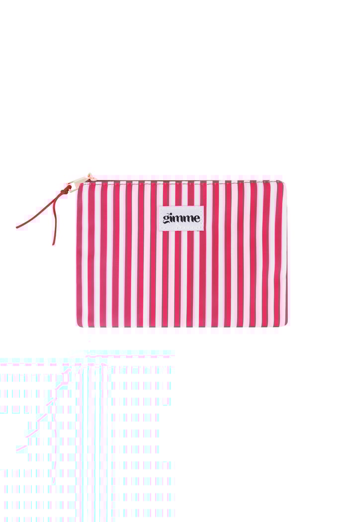 Flat toiletry bag thin stripe