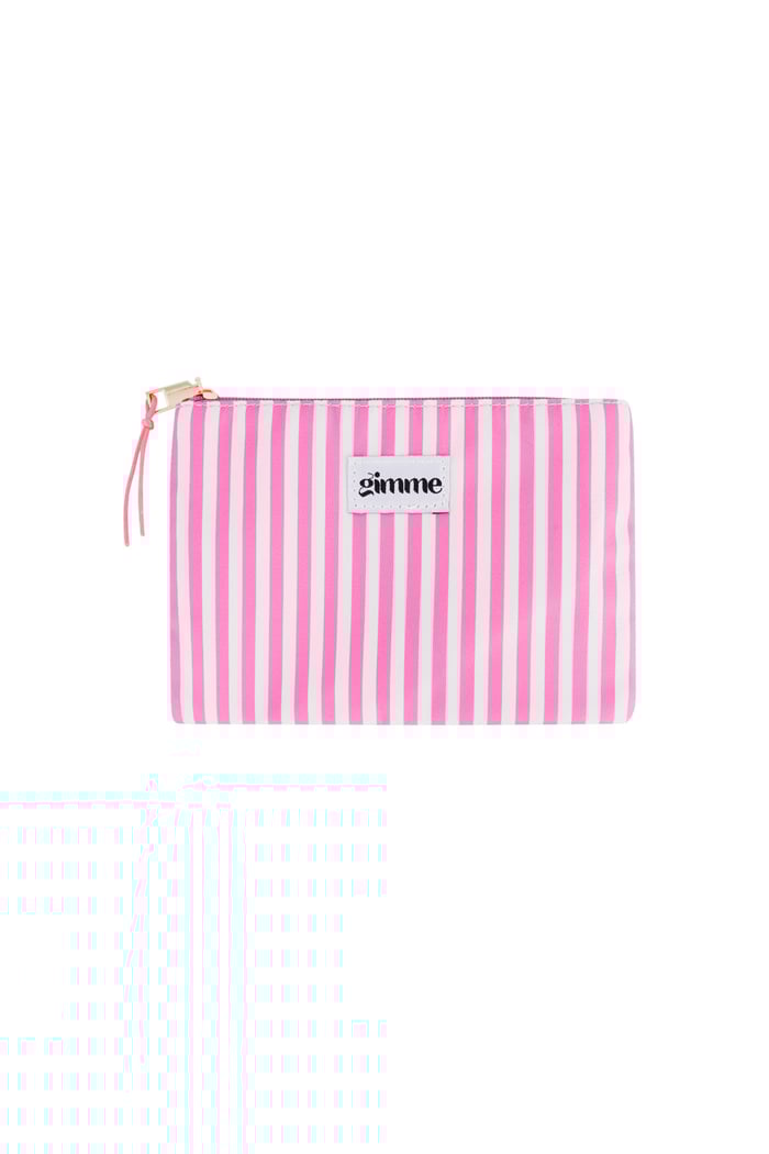 Flat toiletry bag thin stripe