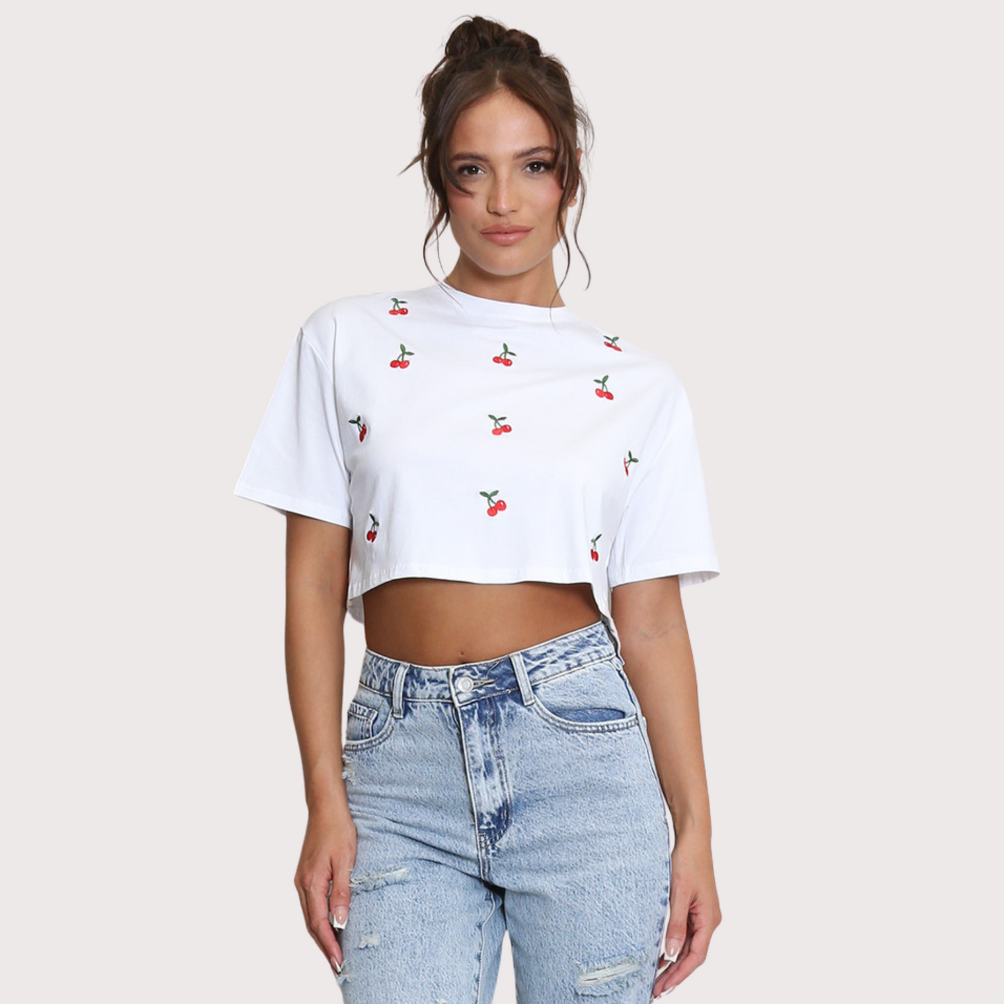 Birnaz Clothing : Cherry Top - White (1)