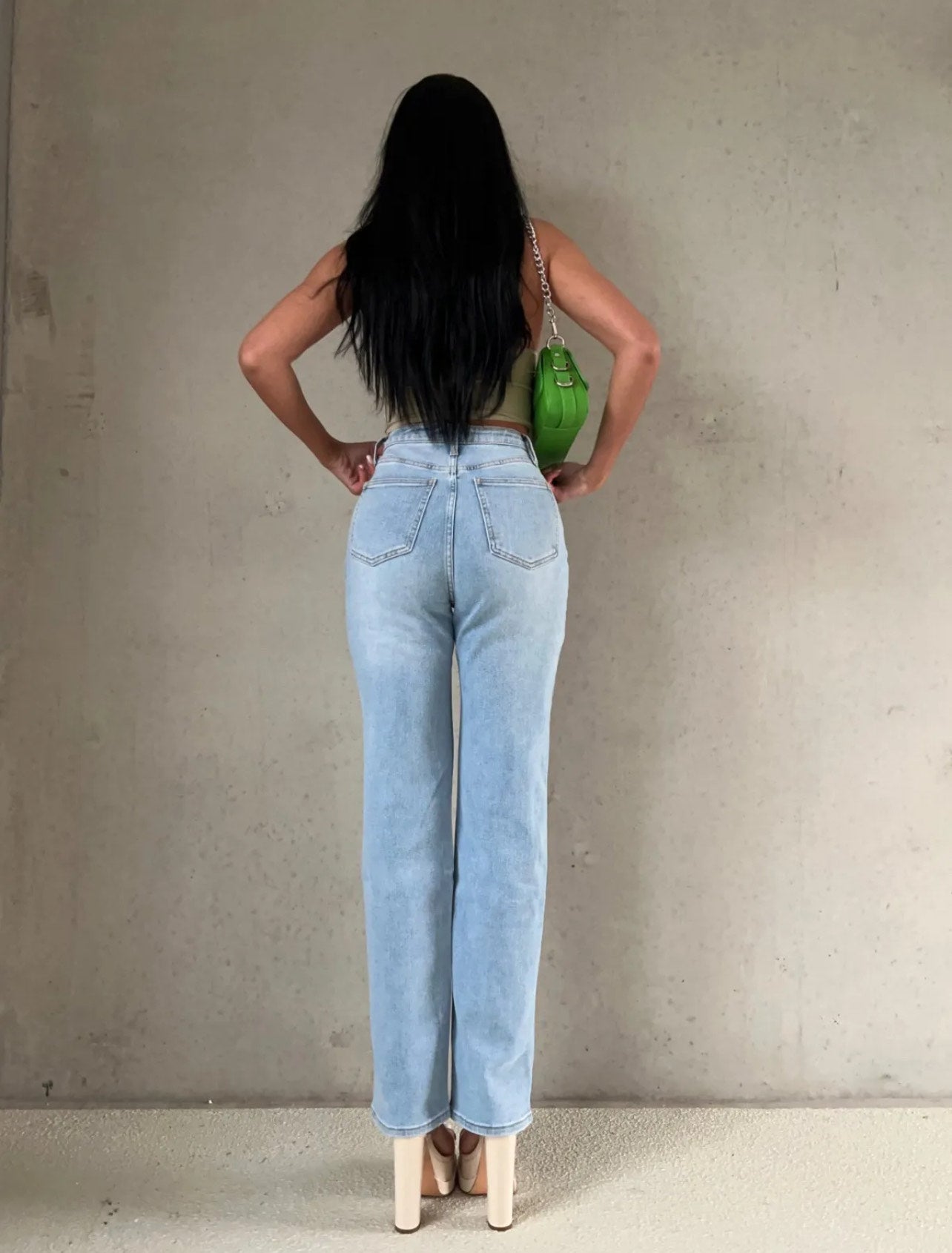 Hits Different High Waisted Straight Leg Jeans - Stretch