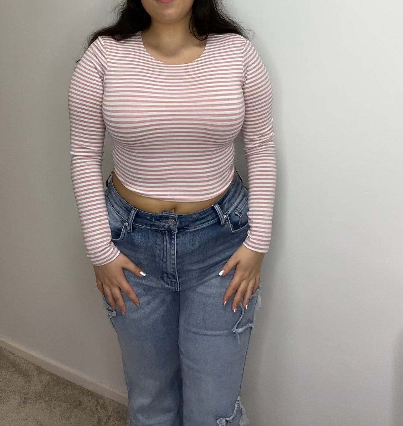 Birnaz Clothing : LEELA TOP - STRIPED PINK