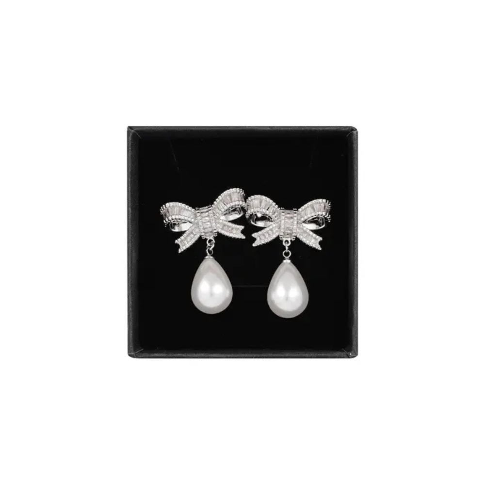 Pearl Bow Earrings
