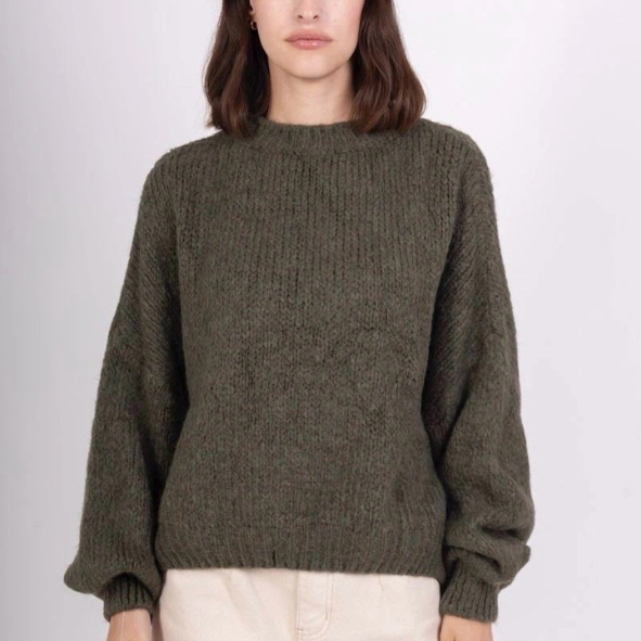 Birnaz Clothing : Abigail soft Sweater - Olive