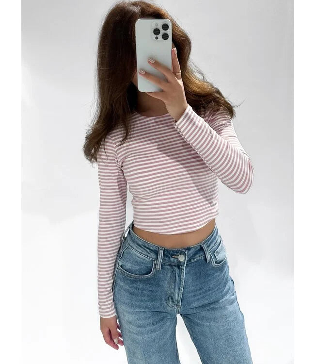 Birnaz Clothing : LEELA TOP - STRIPED PINK 2