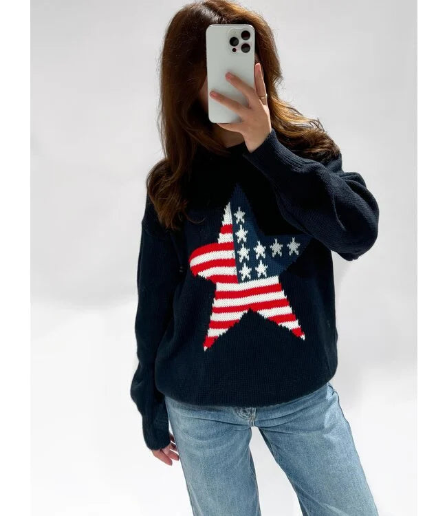 Navy star sweater hotsell