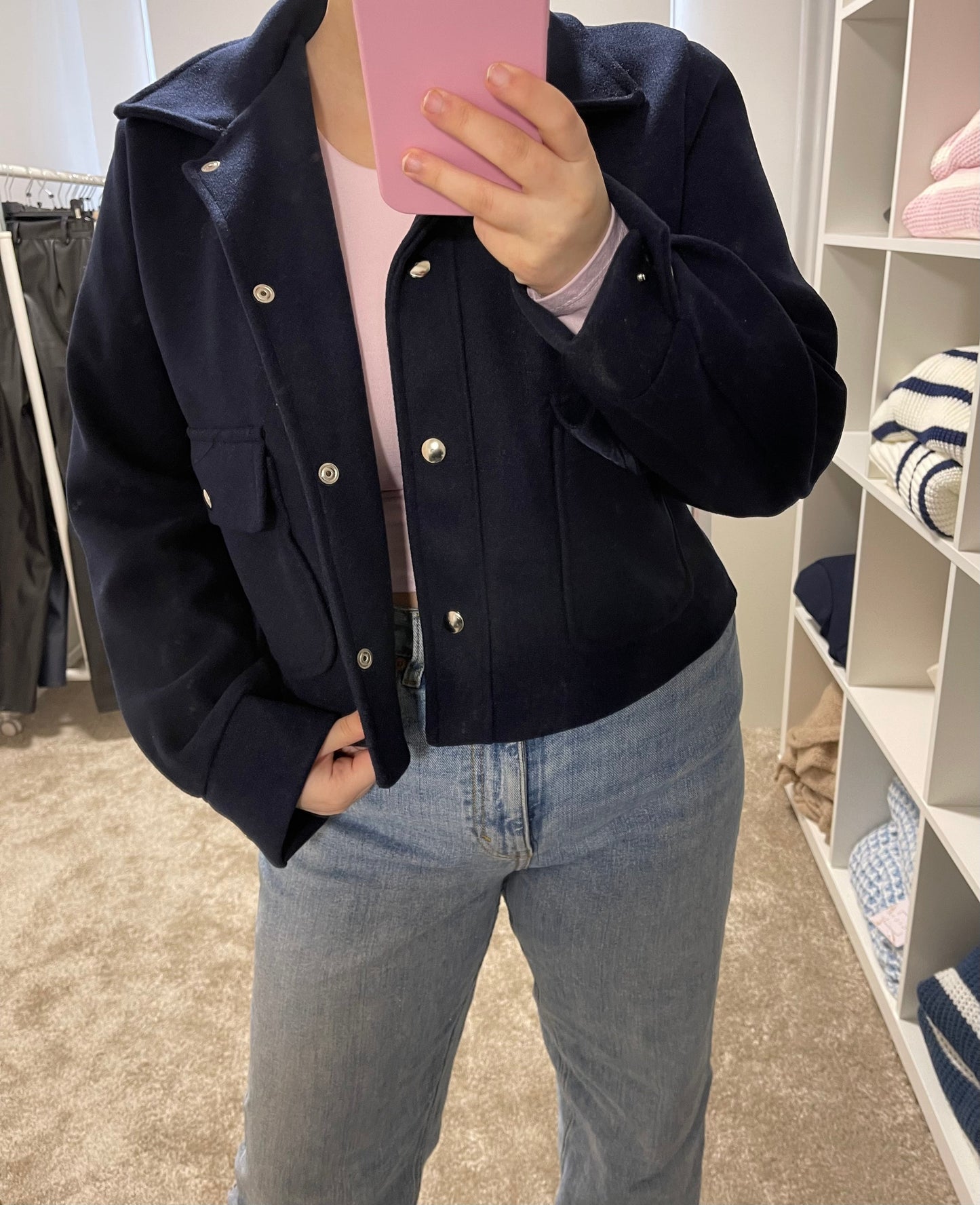 Birnaz Clothing : Celine Jacket Navy (2)