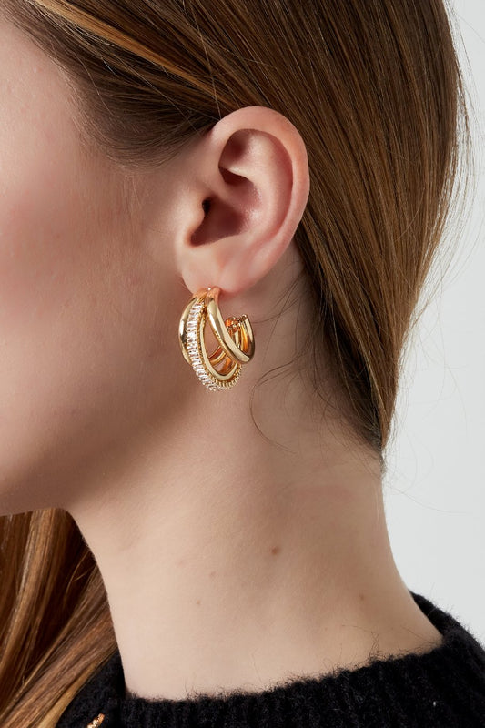 Triple party hoop earrings