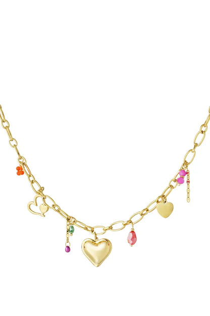 Birnaz Clothing : Bejeweled necklace (Gold) 1