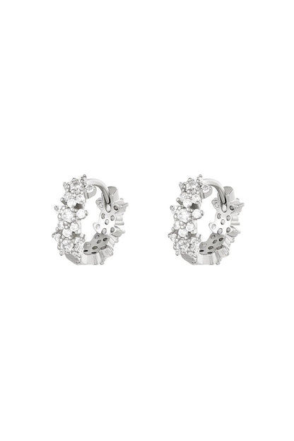 Star rhinestone hoop earrings - copper