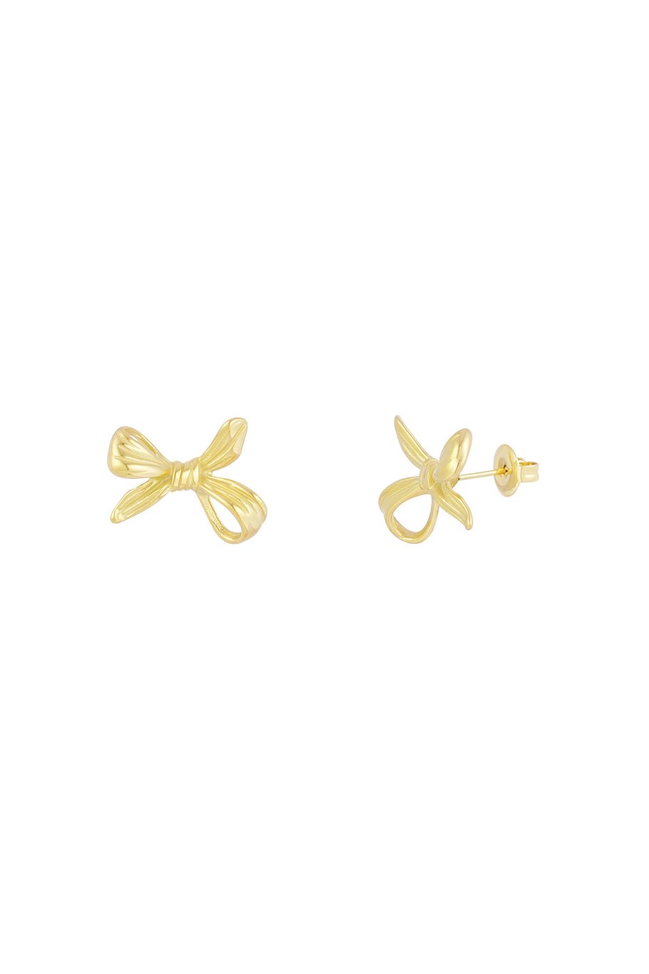 Upside down bow earrings - Gold color