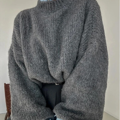 Birnaz Clothing : Abigail soft Sweater - Gray