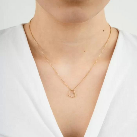 Birnaz Clothing : Heart Necklace - Gold