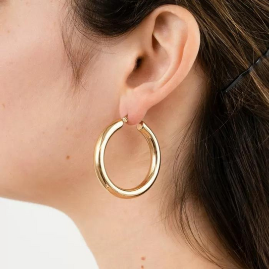 Birnaz Clothing : Golden Hoops light weight