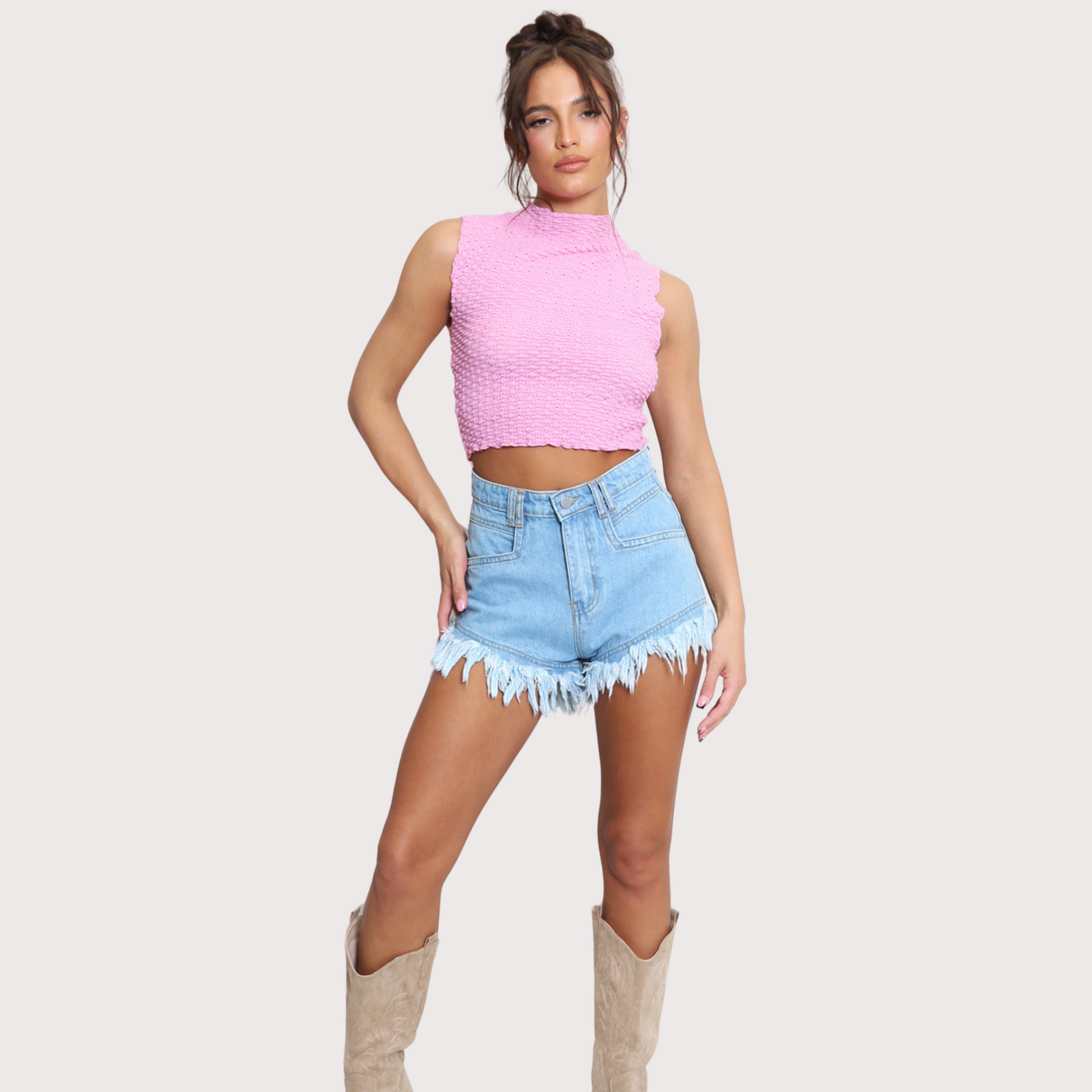 Birnaz Clothing : Chloe top - Pink (2)