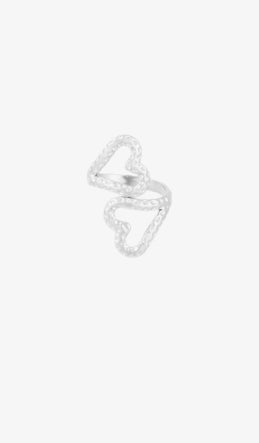 Double heart silver