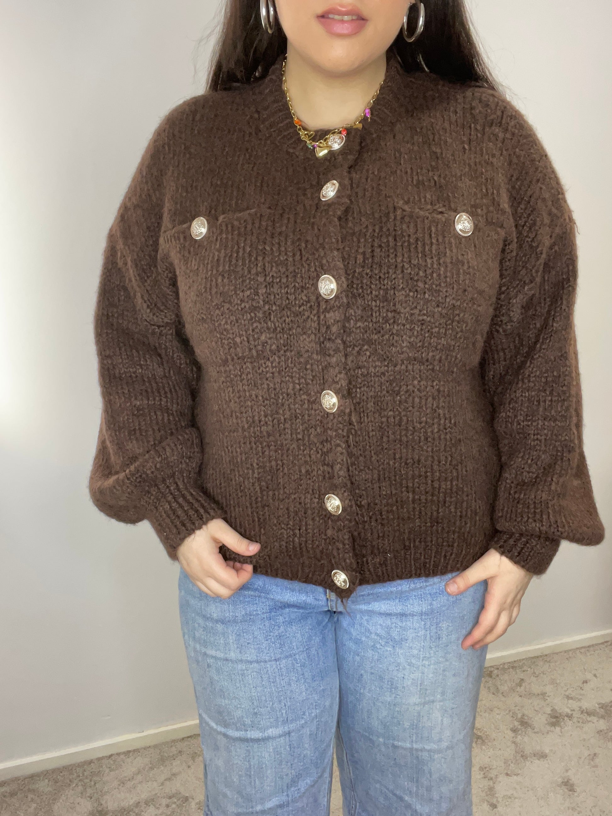 Birnaz Clothing : Olivia Cardigan - Chocolate 1