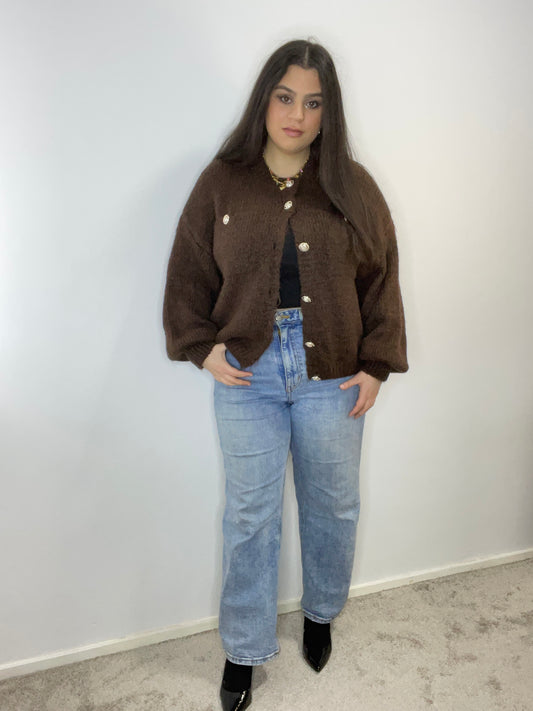 Birnaz Clothing : Olivia Cardigan - Chocolate