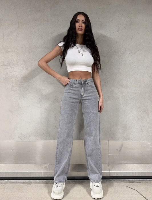 Fae Mid Waist Straight leg jeans - stretch