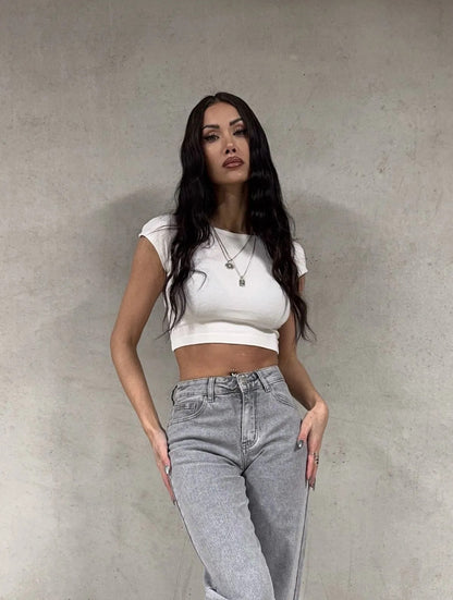 Fae Mid Waist Straight leg jeans - stretch