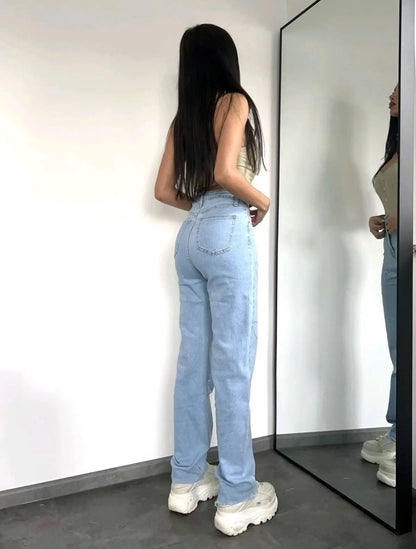Lover High Waisted Straight Leg Jeans - Stretch