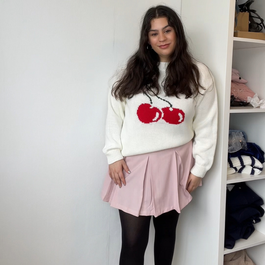 Birnaz Clothing : Cherry Sweater - White
