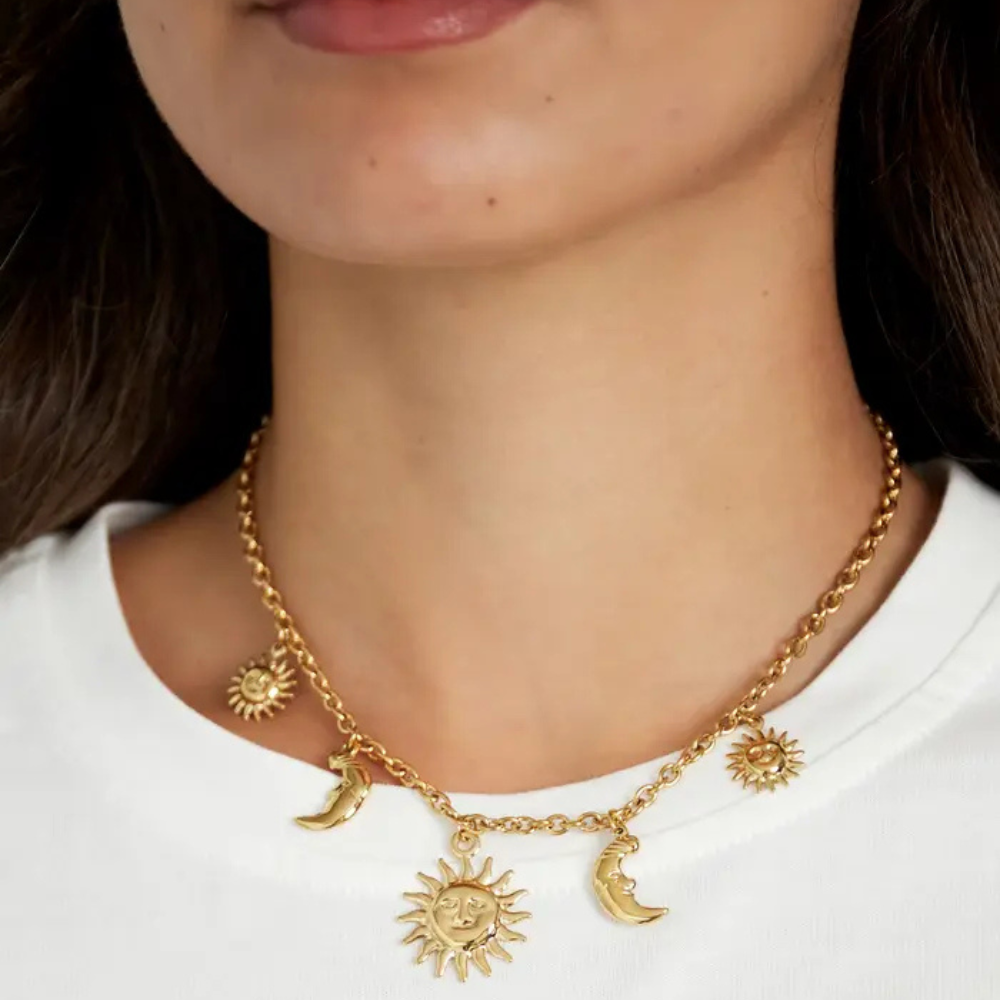 Birnaz Clothing : Midnight Necklace (Gold)