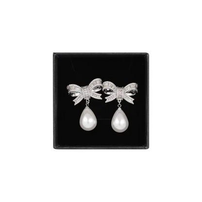 Pearl Bow Earrings