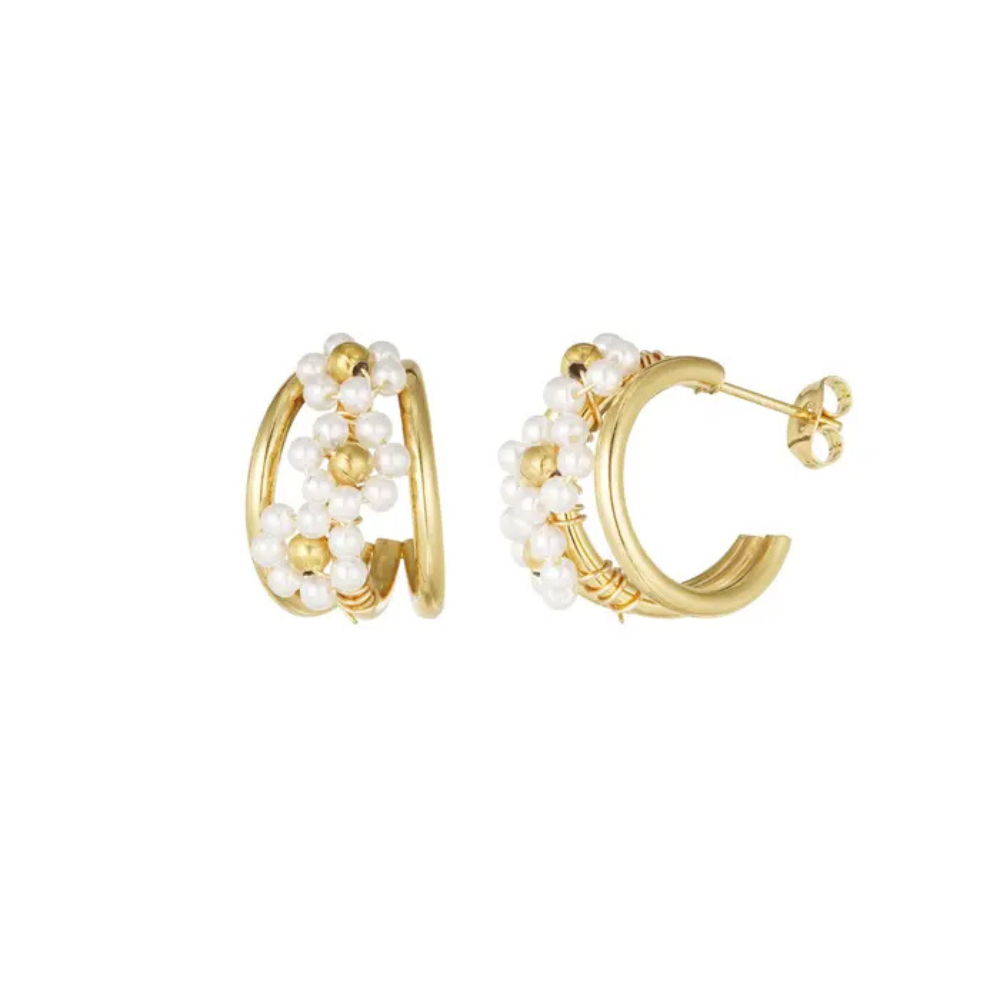 Birnaz Clothing : Daisy Earrings (Gold) 1