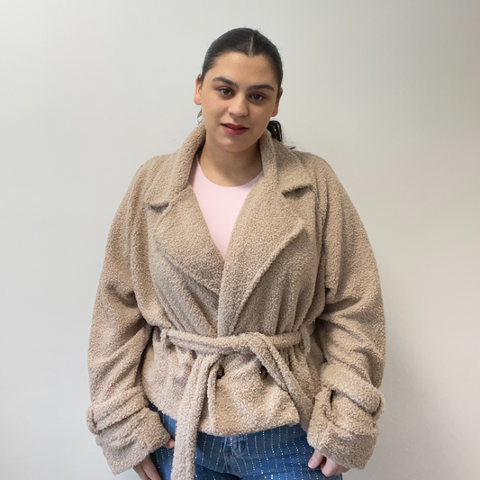 Birnaz Clothing : Teddy Jacket - Beige