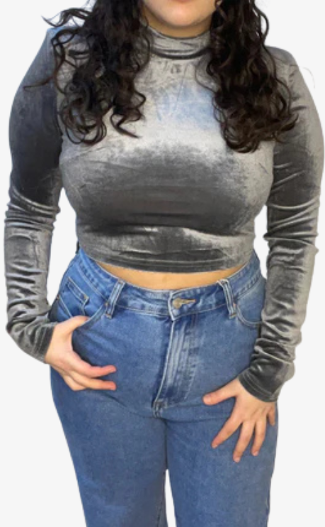 Cropped Velvet top