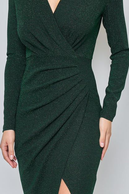 Birnaz Clothing : Georgia - Glitter Dress Green 3