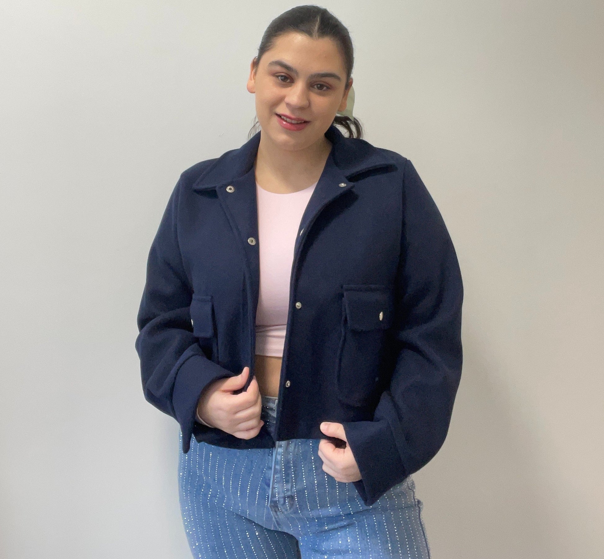 Birnaz Clothing : Celine Jacket Navy (1)